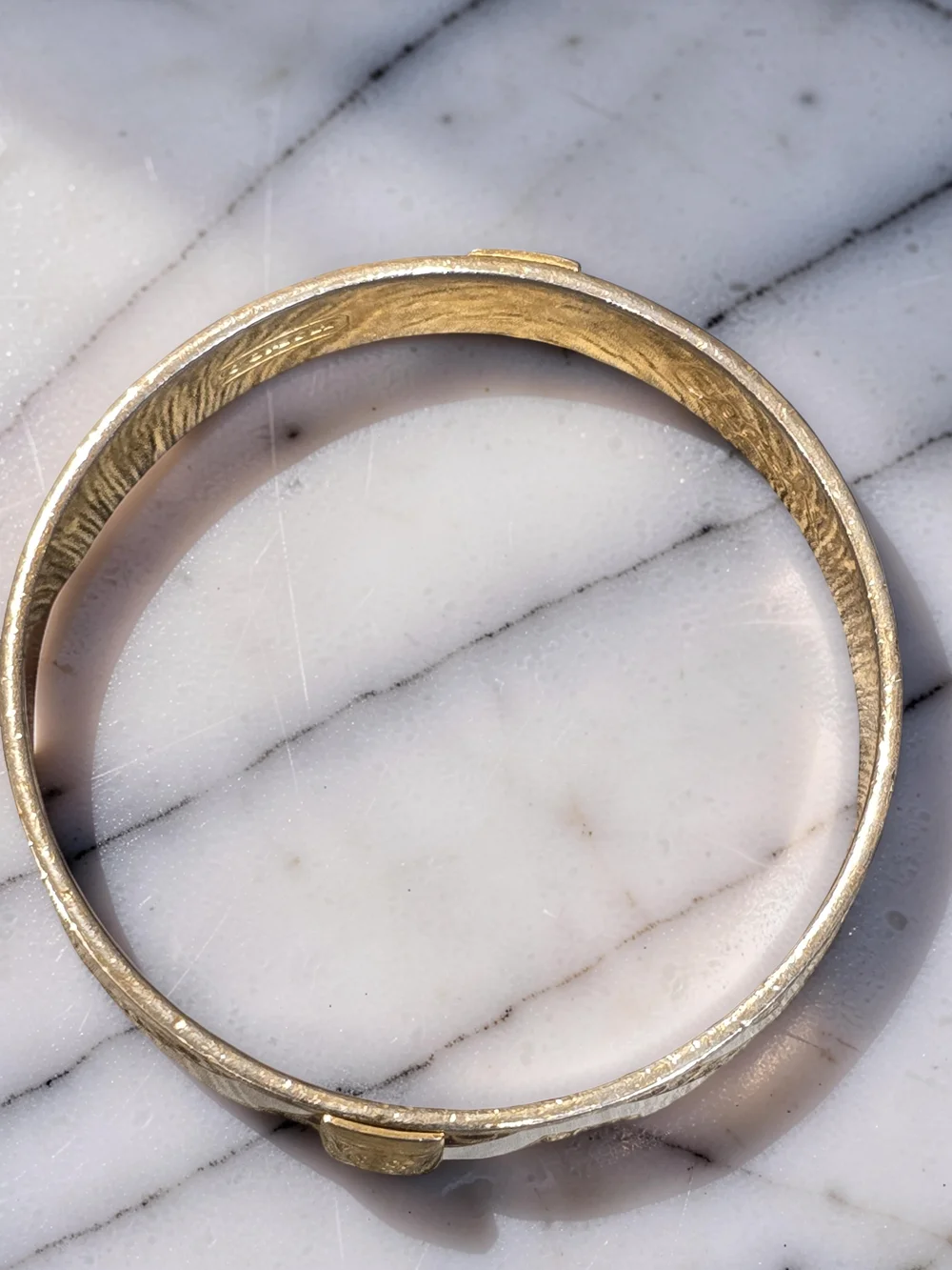 Coach Signature Enamel Stripe Bangle Bracelet Gold Tone